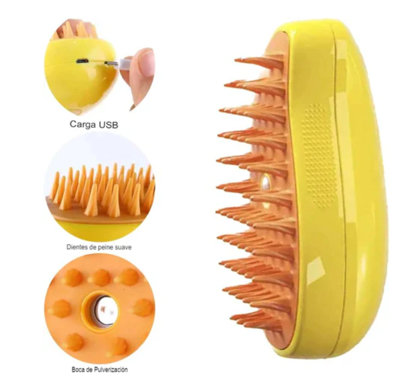 Cepillo De Vapor Para Gatos 3 En 1