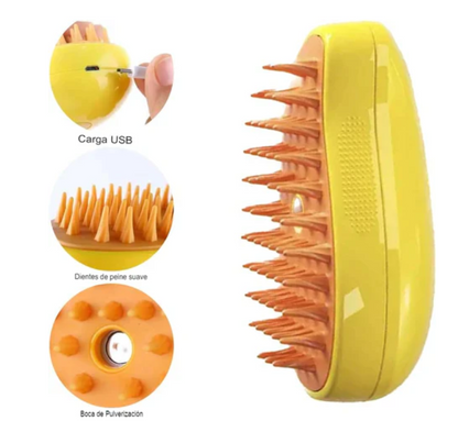 Cepillo De Vapor Para Gatos 3 En 1